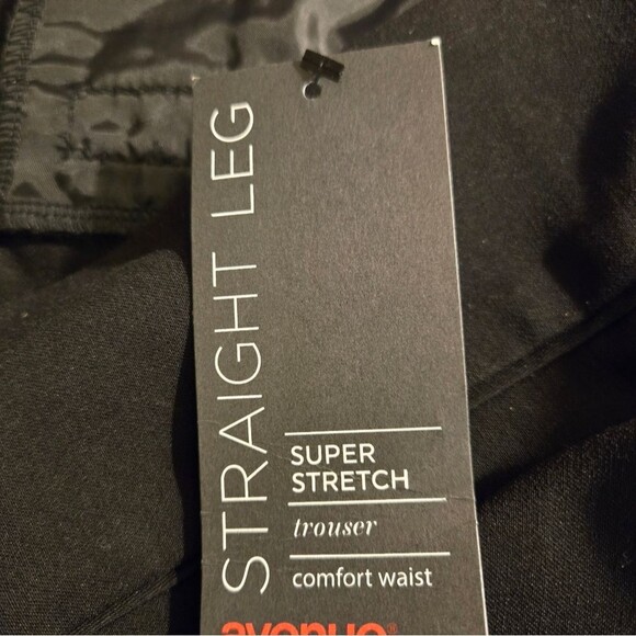 Avenue NWT Super Stretch Trouser Black Comfort Pants Straight Leg Size 28 - Picture 5 of 7
